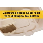 Avant Grub 6 x 6 Wheat Straw Biodegradable Kraft Clamshell Take Out Food Containers, 25 Pack