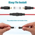 thumbnail image 4 of 10 Piezas Portafusibles en Línea Tipo Tornillo 5X20mm, Fusible de Anillo con Plomo Rápido de 250V 10A con Cable de 22AWG de 20cm, 4 of 6
