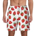 thumbnail image 2 of Picia Strawberries pattern Mens Swim Trunks with Compression Liner Stretch Beach Shorts Quick Dry with Zipper Pockets No-Chafing Board Shorts-Large, 2 of 9