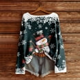 thumbnail image 3 of Fiaer T Shirts Women Christmas Oversized Tshirts Crew Neck Long Sleeve Snowman Snowflake Shirts Loose Fit Casual Trendy Tops Navy S, 3 of 3