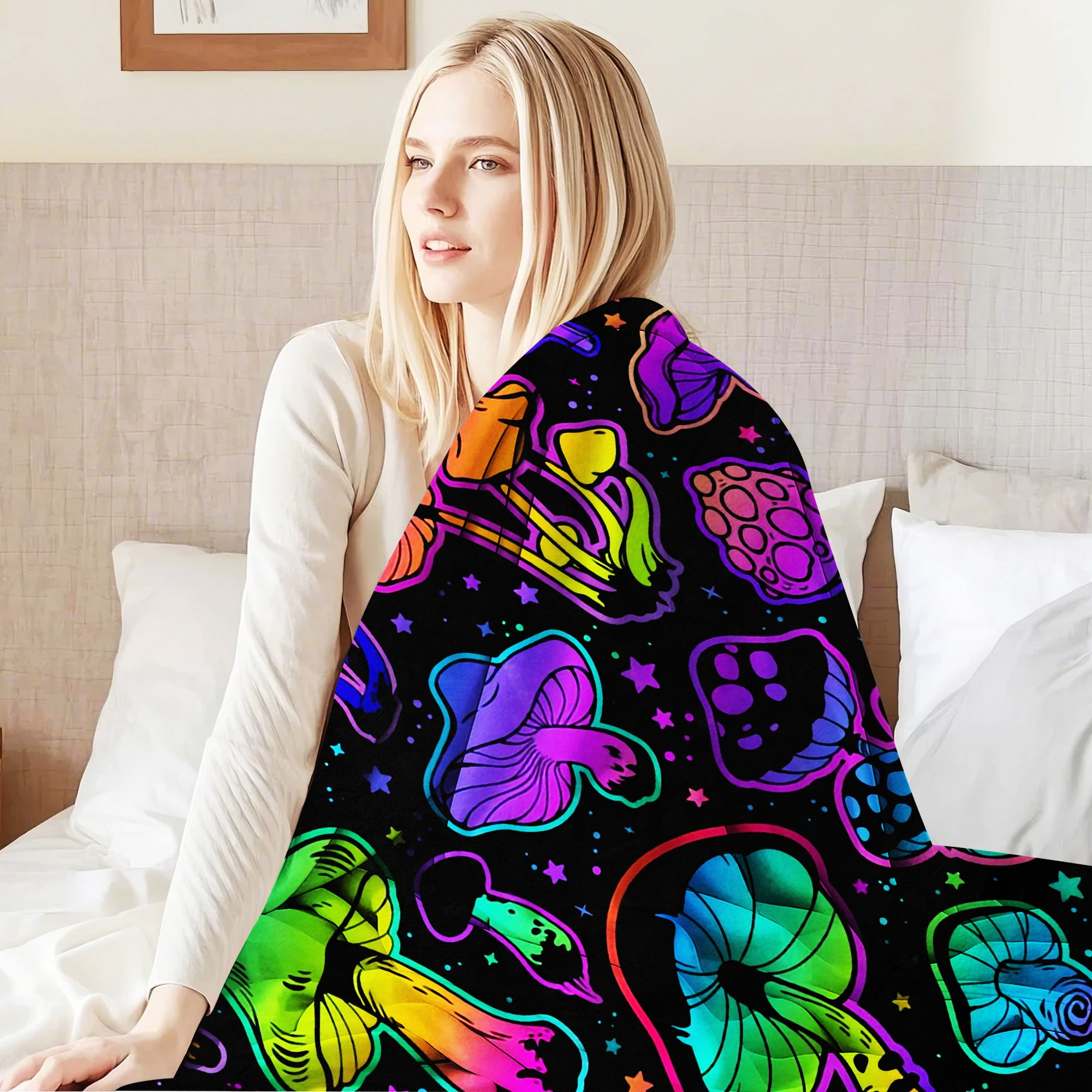 Flannel Fleece Throw Blanket Bed Blanket, Lightweight Cozy Twin Size Plush Blanket for Sofa Couch,60"X80"