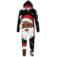 thumbnail image 4 of Qulqfy Matching Christmas Pajamas for Family Santa Claus Graphic Multicolor Xmas Fall Hooded Jumpsuits Pajama Set Men XXL, 4 of 4