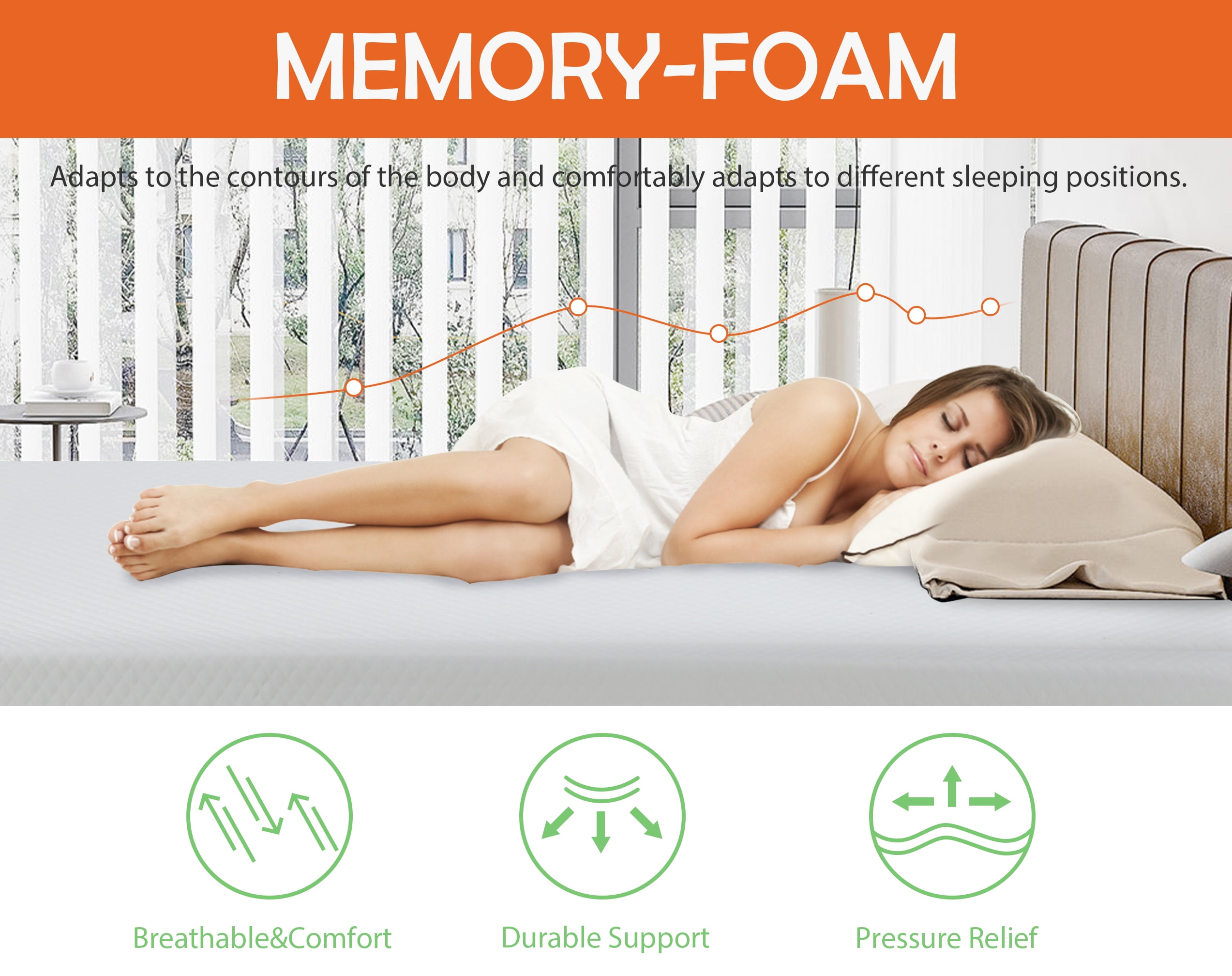 CL.HPAHKL California King Mattress, Upgrade 6 inch Gel Memory Foam Mattress Bed in a Box, Medium Firm Support