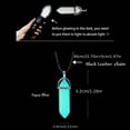 thumbnail image 5 of [One Hexagonal Fluorescent Column Necklace] Dark Luminous Stone Fluorescent Hexagonal Column Necklace, Natural Crystal Glowing In Dark Bullet Stone Pendant Necklace, Bullet Stone Pendant Leather,Blue, 5 of 12