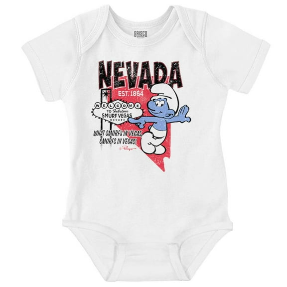 The Smurfs Nevada State NV Cartoon Romper Boys or Girls Infant Baby Brisco Brands NB