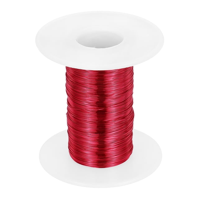 28 AWG Magnet Wire, 2 oz Magnetic Coil Wire, 155C(311F), Red,White