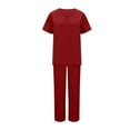 thumbnail image 5 of BEFOKA Scrub Tops and Pant for Women Short Sleeve V Neck Men Nursing Uniforms Working Nurse Unifrom with Pockets 2PC, 5 of 6