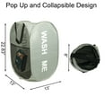 thumbnail image 4 of Aplter Foldable Laundry Basket, Collapsible Laundry Hamper, Cruise Pop Up Hamper for Laundry,Strong Handles,Side Pocket(Black+Grey), 4 of 7