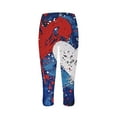 thumbnail image 5 of Pantalones de Pijama Capri para las Mujeres Día de la Independencia Impreso Leggings, 3/4 Longitud Pantalones Capris Cintura Elástica Alta, Poliéster Desgaste Casual, 5 of 5