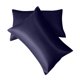 thumbnail image 2 of Juego de 2 fundas de almohada de satén azul marino: fundas de almohada sedosas para cabello y piel. Fundas de almohada con cierre de sobre, similares a las fundas de almohada de seda., 2 of 4