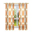 thumbnail image 7 of Yayeee Window Curtains Light Filtering 63"x52" Grommet Panel Pair Home Living Room Decor, Orange Geometric Pattern, 7 of 7