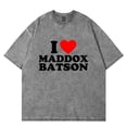 thumbnail image 1 of Maddox Batson Playera Lavada Algodón Unisex Manga Corta Verano Estilo Urbano Amo a, 1 of 7