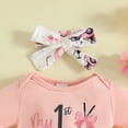 thumbnail image 4 of TOWED22 Newborn Baby Girl Clothes Mama is My Bestie Outfit Short Sleeve Romper Shorts Headband 3Pcs Summer Clothes Set Pink,0-3 M, 4 of 9