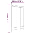 thumbnail image 4 of vidaXL 3-Panel Room Divider Black 120x200 cm Fabric, 4 of 5