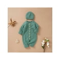 thumbnail image 5 of Qtinghua Newborn Baby Girl Boy Winter Clothes Long Sleeve Knit Sweater Romper Jumpsuit with Hat Outfits Green 3-6 Months, 5 of 9