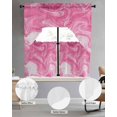 thumbnail image 2 of Pink Marble Swag Curtains for Living Room/Bedroom Windows, Modern Ombre Abstract Fluid Aesthetic Art Kitchen Curtains and Valances Set 36 Inch Length, Light Filtering Swags Valance Curtain Panels, 2 of 5