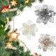 thumbnail image 5 of Advancent 10 piezas de flores artificiales de Navidad, flor de Pascua con purpurina, flor falsa reutilizable, manualidades DIY, fiesta de boda, Año Nuevo Kits de decoración para fiestas champán Advancent HA008610-05, 5 of 6