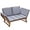 Grey, variant on QISHENSHUI Outdoor Couch Acacia Wood Patio Couch with Adjustable Armrests,Outdoor Convertible Sofa with Removable Cushions&Pillows for Patio, Porch, Poolside(White)