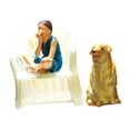 thumbnail image 1 of Figuras de personas a escala 1/64, accesorios de fotografía, diseño de micropaisajes, decoración en miniatura mujer y perro, 1 of 9