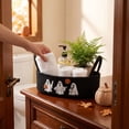 thumbnail image 3 of BSJJY Halloween Cotton Rope Storage Basket, Black Woven Organizer Ghost Pumpkin Embroidery with Handles, 12.99x5.91x3.94 Inch, 3 of 6