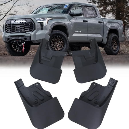 Set of 4 Pcs Mud Flaps Splash Guards Mudguards Mudflaps Fit for Toyota Tundra 2022 2023 2024 2025 (Not Fully Compatible with Tundra SR) Mud Splash Guards Front and Rear (Driver and Passenger Sides)