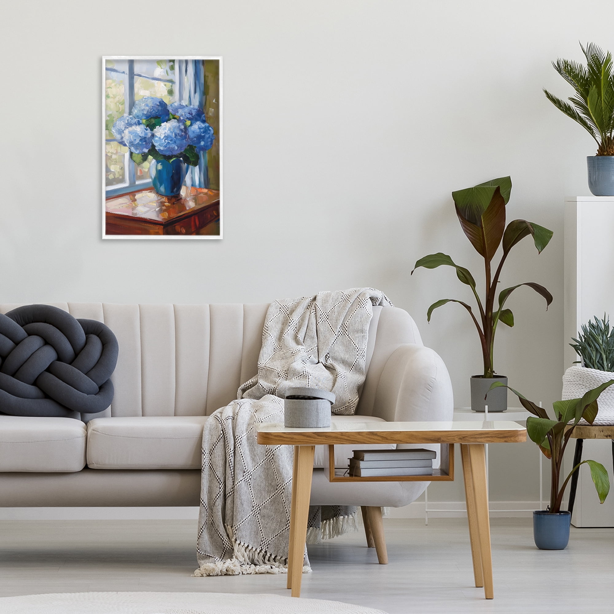Stupell Industries Winter Hydrangeas by Window White Framed Giclee Art, design by Creative Studio