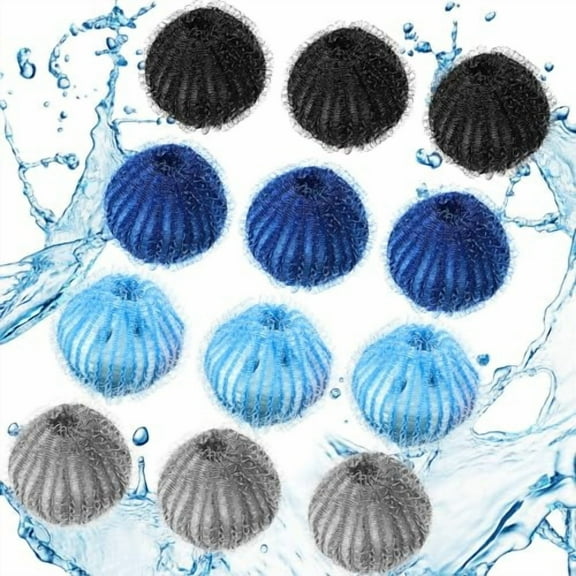 12 Pieces Pet Hair Remover for Laundry Dryer Balls Reusable Washing Machine Hair Catcher Pet Dog Cat Catcher Lint Remover (Gray Blue Color)