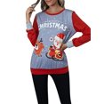 thumbnail image 1 of DYMADE Chandail de Noël Laid à Col Rond à Manches Longues pour Femmes, Blouse de Noël, 1 of 7
