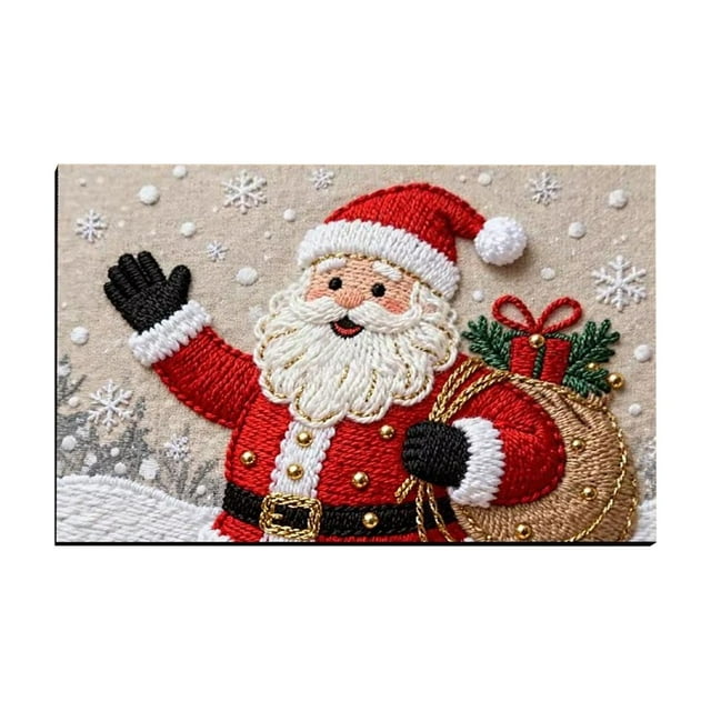 Tapis de Sol de Salle de Bain Tricoté de Noël Absorbant Tapis d'Entrée