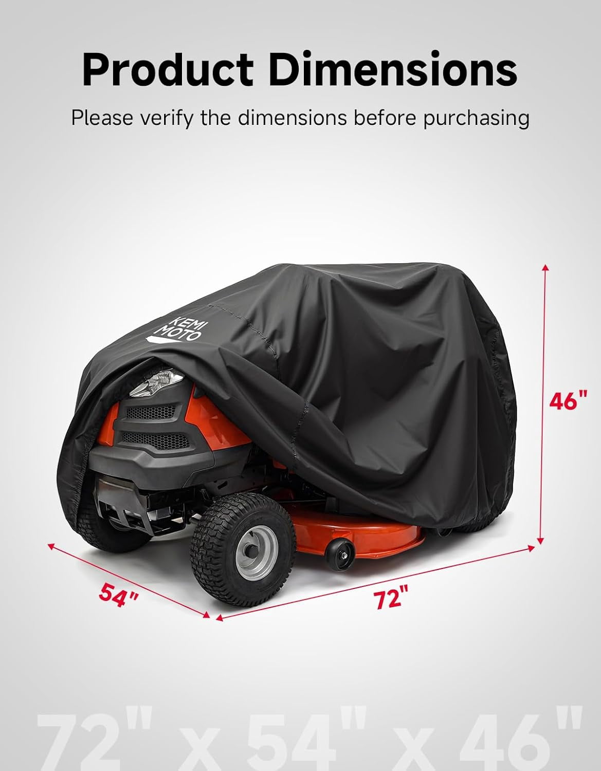 KEMIMOTO Riding Lawn Mower Cover with Windproof Buckle, Universal Fit for Riding Lawnmowers with decks up to 54''，Compatible with John Deere others