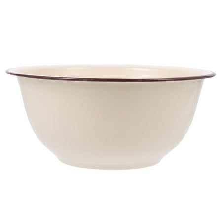 Supvox Retro Ivory Enamel Bowl Large Capacity Multipurpose Basin for Household Use
