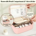 thumbnail image 5 of ZIVACATE Makeup Travel Bag Toiletry Bag With Compartments & Brush Storage Portable Large Cosmetic Bag For Women, Pink, 5 of 7