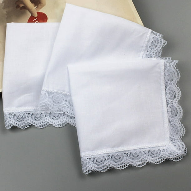 Mouchoirs blancs en coton lot de 6 - Blanc et Couleurs