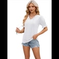thumbnail image 1 of Blusas Lindas con Mangas Abullonadas para Mujer, Camisetas de Verano Ajustadas con Cuello en V, Blusas de Moda Y2k para Salir, Blusas Casuales, Camisetas Tipo Túnica XXL, 1 of 7