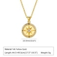 thumbnail image 4 of European and American Compass 14K Yellow Gold Necklace for Women Exquisite High-end Pendant Birthday Graduation Jewelry Gift for Girlfriend, 4 of 8