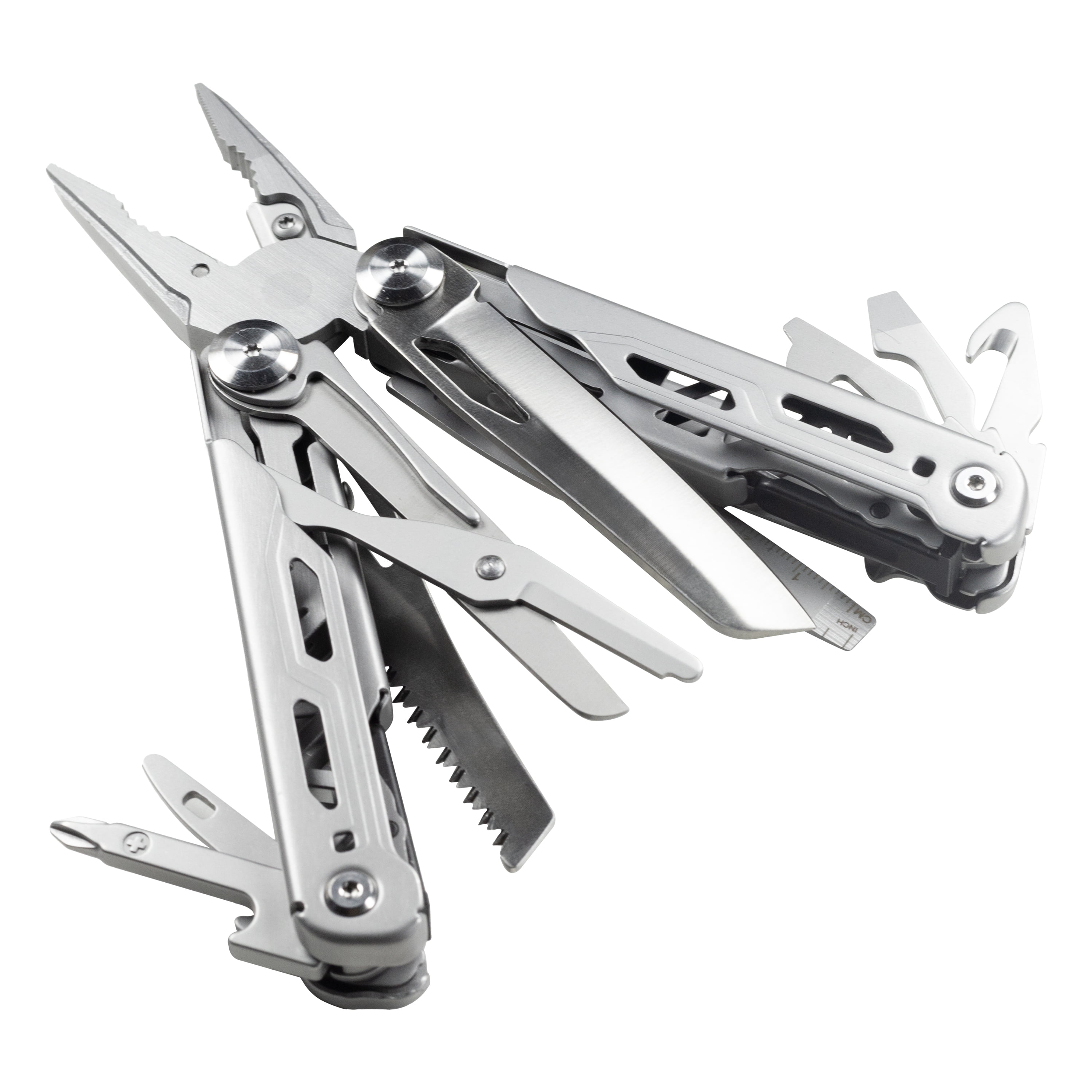 HFS(R) Multi-Tool for Camping Stainless Steel Multi-Functional Scissors Foldable with Carry Bag Pocket Multitools for Outdoor Activities and DIY