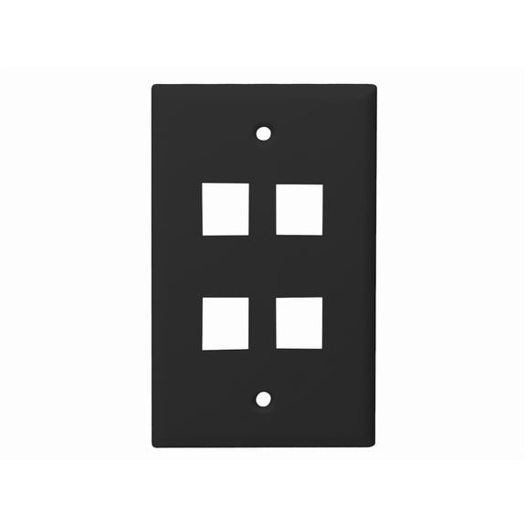 Monoprice Standard Size Keystone Plate 1 Port, Black, UL - Walmart.com
