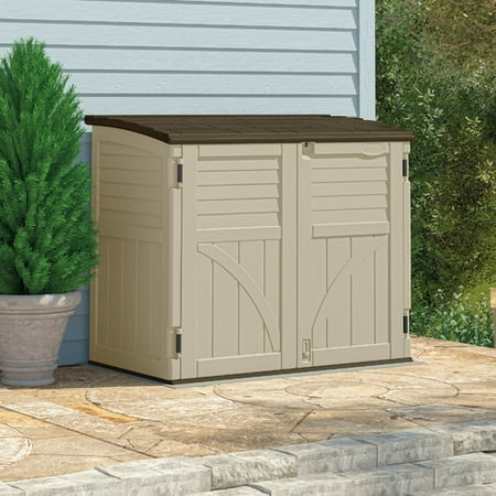 Horizontal Shed - Suncast Utility 4 ft. 5 in. W x 2 ft. 8 in. D Plastic Horizontal Garbage Shed