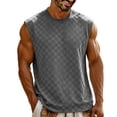 thumbnail image 3 of Tank Tops Men Sleeveless Crew Neck Crochet Stitch Loose Hawaiian Beach Shirts Pullover Fathers Gift, 3 of 7