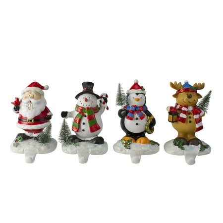 Set Of 4 Santa Snowman Penguin And Reindeer Christmas