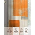 thumbnail image 5 of Orange Gray Paint Sheer Curtains 63 inches Long 2 Panels Set Abstract Mottled Oil Painting Texture Tiers Sheers Rod Pocket Small Window Short Curtains for Kitchen Cafe, Each 52" W x 63" L, 5 of 7