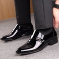 thumbnail image 3 of Zapatos formales de cuero para hombre de tallas grandes, zapatos de vestir elegantes para hombre, mocasines casuales italianos con punta para hombre, calzado masculino (26 cm), 3 of 4