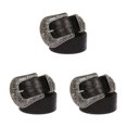 thumbnail image 3 of kurtrusly Trendy PU Leather Belt For Fashionable Outfits Embossed Pattern And Convenient round flowers black 110cm 3Set, 3 of 6