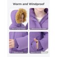 thumbnail image 6 of Wantdo Kid's Winter Coat Thicken Quilted Puffer Jacket Hip-Lenght Parka Purple Size 8, 6 of 11