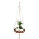 thumbnail image 3 of CmP003 Colgador de macramé para plantas, macetero colgante para interiores, estante, maceta decorativa para flores, cuerda de algodón con placa de madera, 3 of 5
