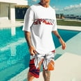 thumbnail image 1 of Weiqiqre Men's Graphic Short Sleeve Tee and Drawstring Waist Track Shorts Set Casual 2 Piece Outfit, 1 of 5