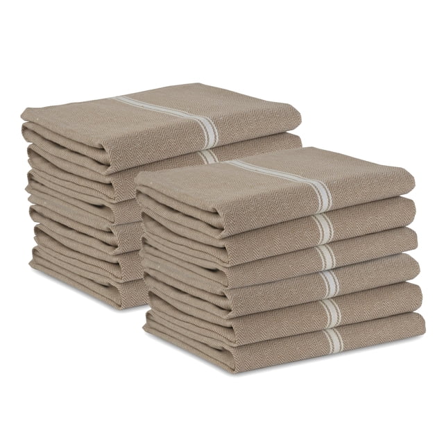 Juego de 12 paños de cocina LANE LINEN, 100% algodón, 14 x 25 cm, color beige