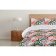 thumbnail image 4 of Ambesonne Peony Down Alternative Quilt Comforter, Floral Vintage Leafy Design, King, Forest Green Dark Coral, 4 of 5