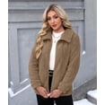 thumbnail image 4 of Women'S Long Sleeve Full Zip Soft Warm Fleece Jacket Khaki S, 4 of 10