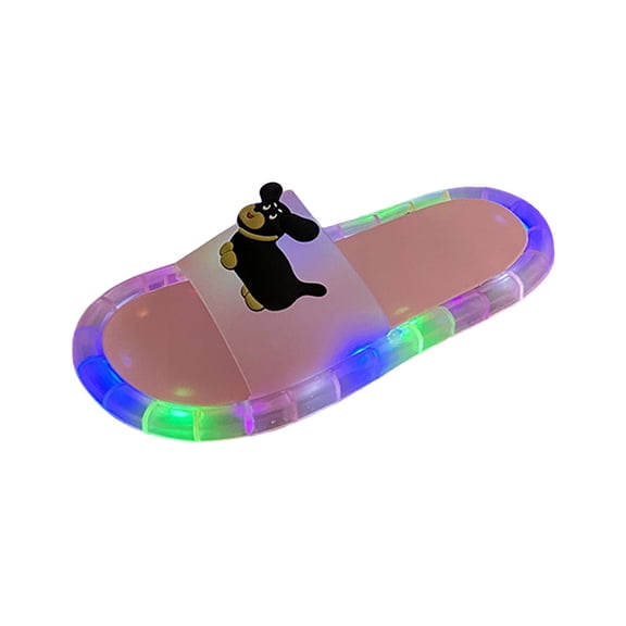 Djtdsds Kids LED Light-Up Slide Sandals Fun Open-Toe Shoes Color:Pink,Size:5-5.5 Years